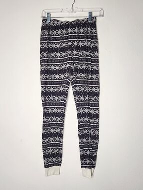 Burts Bees Baby Womens Small Gray Snowflakes Pattern Pajama Leggings Organic